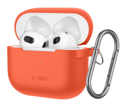 Etui na słuchawki Tech-Protect Silicone Hook do Apple Airpods 3. generacji neon orange